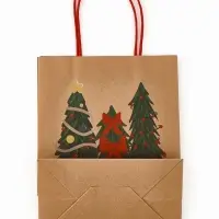 Набор подарочных пакетов &laquo;Ёлочки&raquo;, 3 шт,  25&times;4&times;30.5 см, 30&times;40&times;11,5 см, 18&times;23&times;10 см