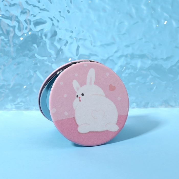 Зеркало - антистресс «Зайчик», складное, d = 7,2 см, с увеличением, искусственная кожа, цвет розовый Зеркало - антистресс «Зайчик», складное, d = 7,2 см, с увеличением, искусственная кожа, цвет розовый