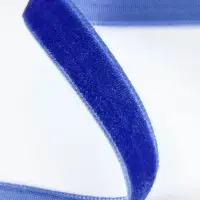 Лента бархатная, 10 мм, 18&plusmn;1 м, синяя №47