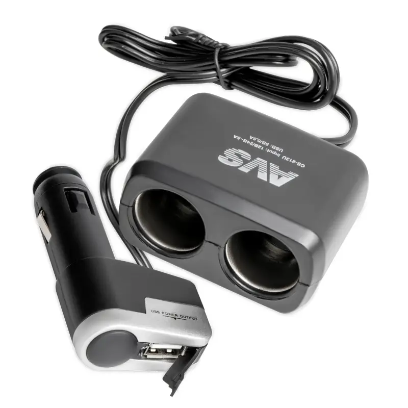 Разветвитель прикуривателя AVS 12/24 (на 2 выхода+USB) CS213U