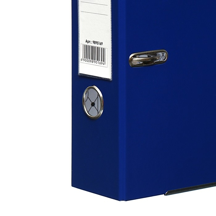 Папка-регистратор 75мм, А4, Calligrata Папка-регистратор 75мм, А4, Calligrata "Mega", бумвинил, с карманом на корешке, нижний металлический кант, синяя