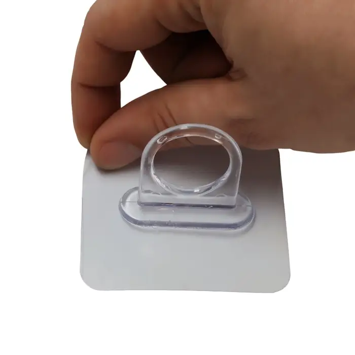 Держатель с клейкой поверхностью ТУНДРА, d=25 мм, 68×68 мм, прозрачный