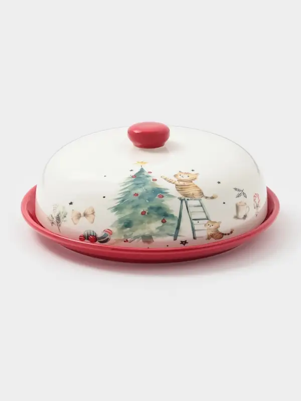 Блинница новогодняя Доляна «Волшебный праздник», 23.5×9.7 см, доломит, белая Блинница новогодняя Доляна «Волшебный праздник», 23.5×9.7 см, доломит, белая