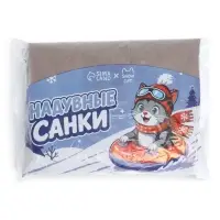 Ватрушка (тюбинг) Snow Cat &laquo;Лео&raquo;, диаметр чехла 120 см, коричневая