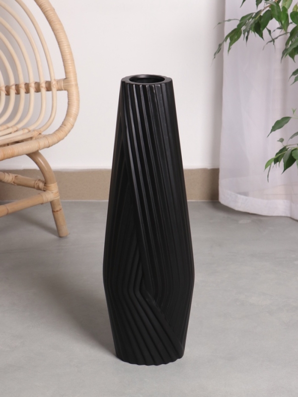 Ваза керамика напольная Ваза керамика напольная "Айко" 58х13 см, чёрный