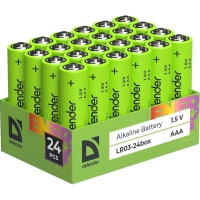 Батарейка DEFENDER алкалиновая LR03-24box ААА, бокс 24шт/уп EcoLine