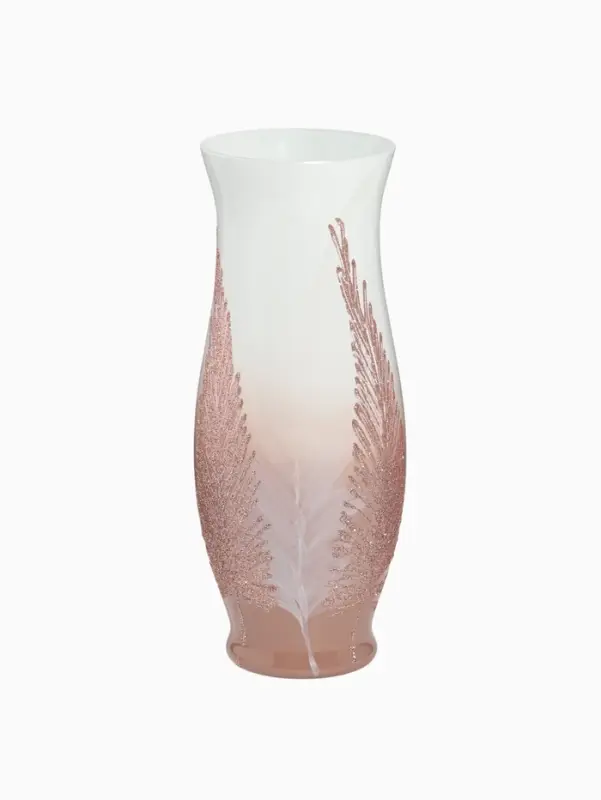 Ваза &laquo;Золотые листья&raquo;, h=30 см, d=12 см, стекло