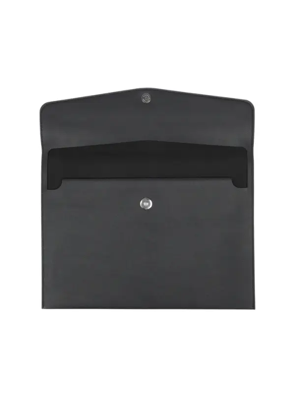 Папка-конверт на кнопке, формат А4, кожзам, черная