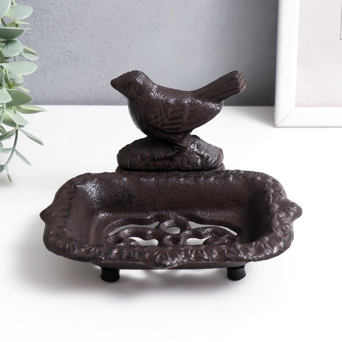 Сувенир чугун мыльница Сувенир чугун мыльница "Птица" 9х11х15 см