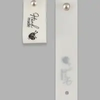 Бирка с кнопкой Hand made, 8&times;1.8 см, 10 шт., белая, чёрная