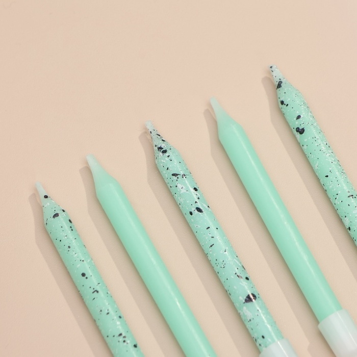 Свечи для торта Свечи для торта "Блестящая вечеринка", 6 шт, голубые