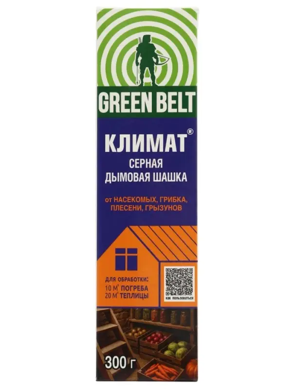 Серная дымовая шашка Климат для дезинфекции погребов и подвалов, 300 г