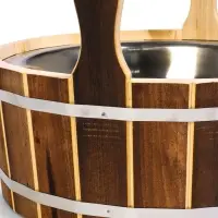 Шайка - таз для бани и сауны &laquo;Добрыня&raquo;, 15 л, деревянная, нержавеющая вставка