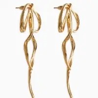 Серьги "Бантик", цвет золото