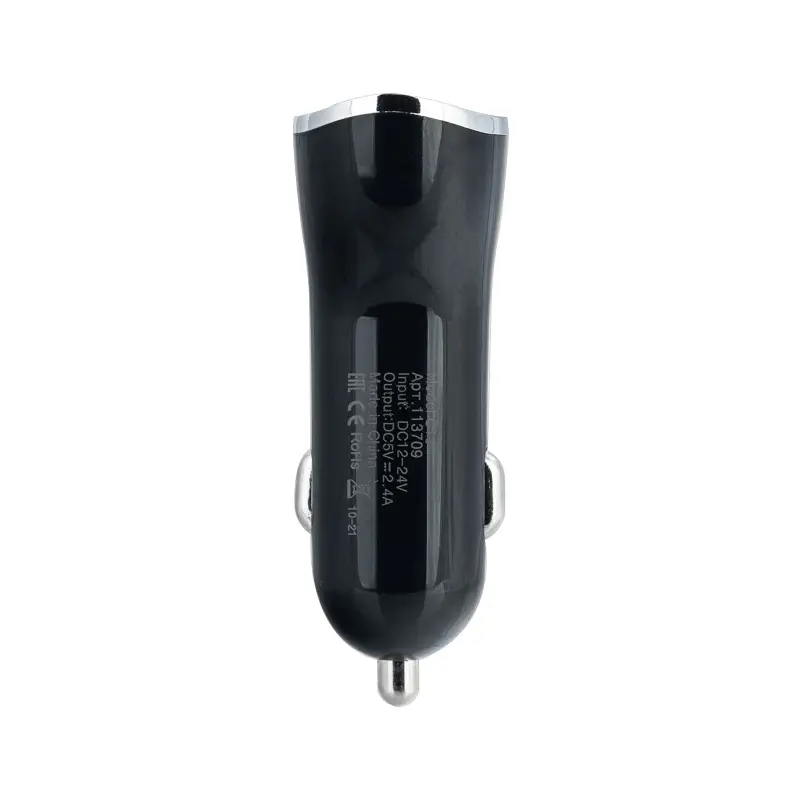 Автомобильное зарядное устройство с кабелем USB на Type-C + 2 USB 2.4A AZ14 ISA черное