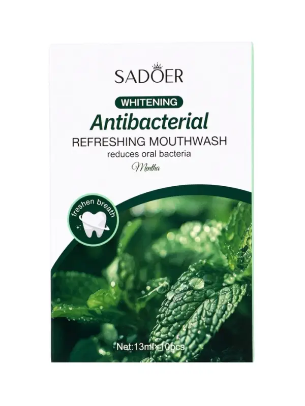 Ополаскиватель для полости рта антибактериальный SADOER, мята, 10 шт. по 13 мл