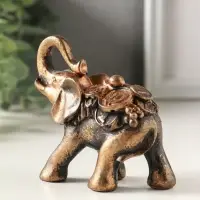 Статуэтка "Слон несет богатство" 8х8х4 см, бронза винтаж