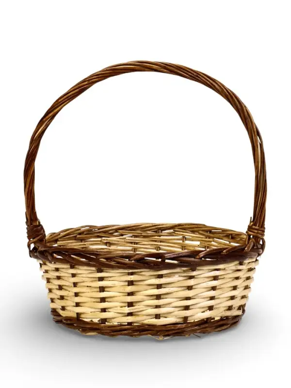 Набор корзин 3 шт ИВА 40x40x16 34х34x14 30х30x12 см ПЛЕТ ручка h=20/18/16 см корич