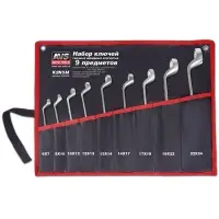 Набор ключей гаечных накидных изогнутых в сумке (6-24 мм) (9 предметов) AVS K2N9M