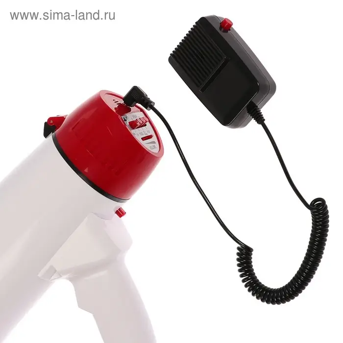 Мегафон ручной Luazon Rad-25, 25 Вт, дальность до 400 м, запись 10 сек, сирена, бело-красный