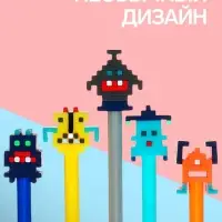 Ручка-прикол Calligrata &laquo;Робот&raquo;, чёрный стержень, гелевая, МИКС