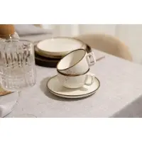 Чайная пара фарфоровая Magistro «Церера», 2 предмета: чашка 250 мл, блюдце d=16,5 см, цвет белый