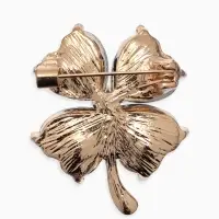 Брошь &laquo;Клевер&raquo;, роскошный, тёмно-зелёная в золоте