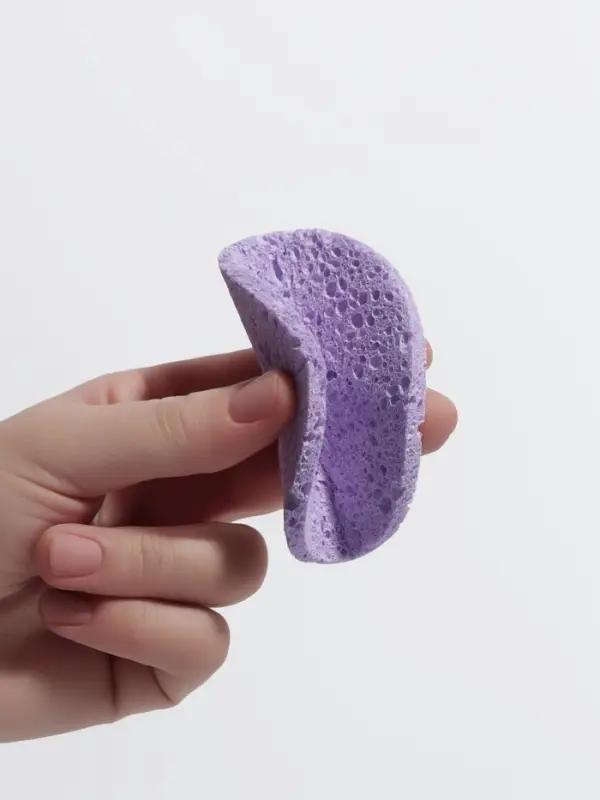 Спонж для умывания, d=8 см, фиолетовый