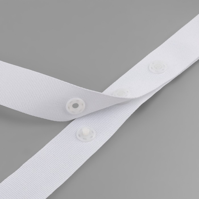 Тесьма с кнопками, 25-25-50 мм, 17 мм × 45 ± 1 м, цвет белый Тесьма с кнопками, 25-25-50 мм, 17 мм × 45 ± 1 м, цвет белый