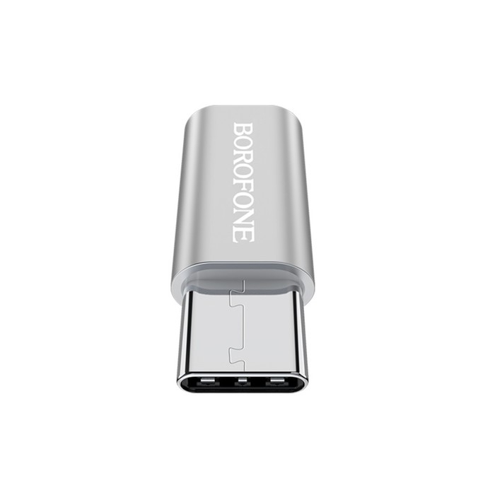 Адаптер Borofone BV4, MicroUSB - Type-C, серебристый Адаптер Borofone BV4, MicroUSB - Type-C, серебристый