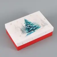 Коробка подарочная сборная с крышкой &laquo;Зимняя елочка&raquo;, 30&times;20&times;9 см