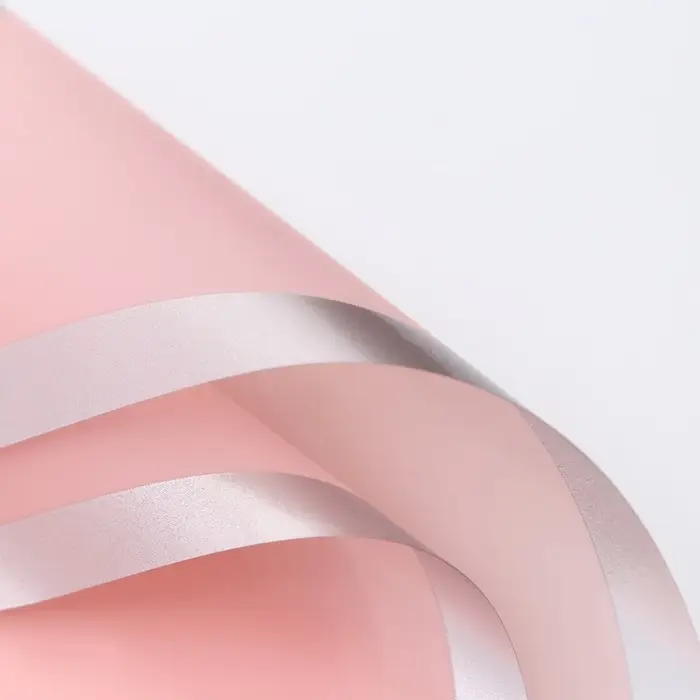 Пленка для цветов, «Серебряный кант», пудра светлая, 57×57±1 см Пленка для цветов, «Серебряный кант», пудра светлая, 57×57±1 см