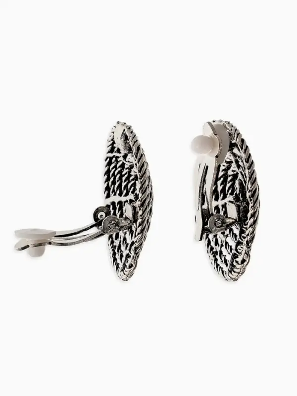 Клипсы Клипсы "Винтаж" круг из веревки, цвет чернёное серебро