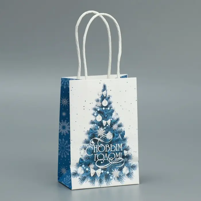 Пакет подарочный новогодний крафтовый «Снежная нежность», 15 х 10 х 6 см Пакет подарочный новогодний крафтовый «Снежная нежность», 15 х 10 х 6 см
