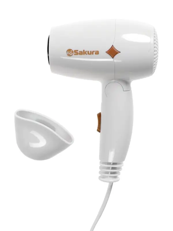 Фен Sakura SA-4049W, 1200 Вт, 2 скорости, 2 температурных режима, белый