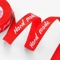 Лента атласная Hand Made, 15 мм, 23&plusmn;1 м, красная