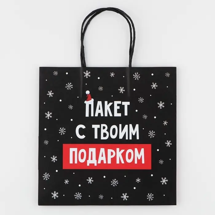Пакет подарочный новогодний &laquo;Твой подарок&raquo;, 22&times;22&times;11 см