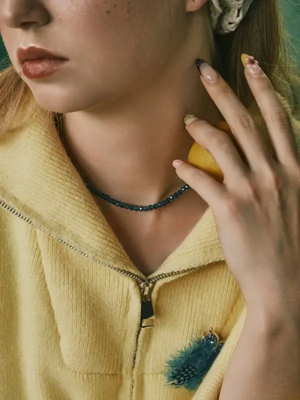 Чокер из бисера &laquo;Хрусталь&raquo;, голубой в серебре, 36 см + 5 см доп, цепочка