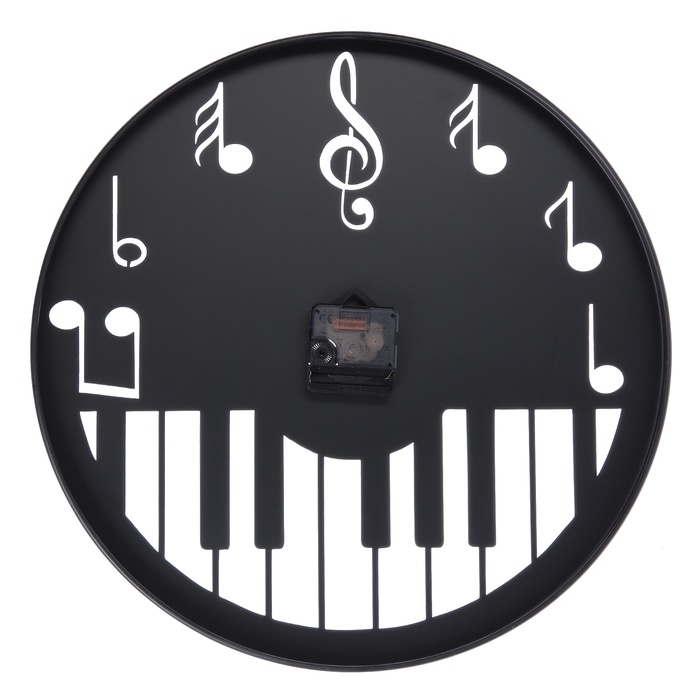 Часы настенные интерьерные «Пианино», плавный ход, d-40 см Часы настенные интерьерные «Пианино», плавный ход, d-40 см