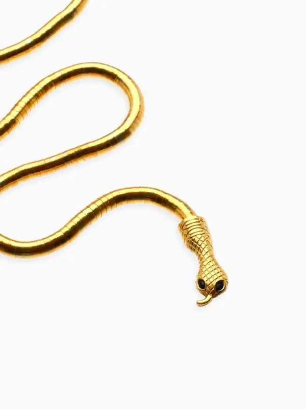 Колье-трансформер &laquo;Змея&raquo;, цвет чернёное золото, 90 см
