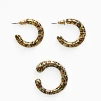 Серьги и каффы QF &laquo;Леопард&raquo;, набор, цвет золото