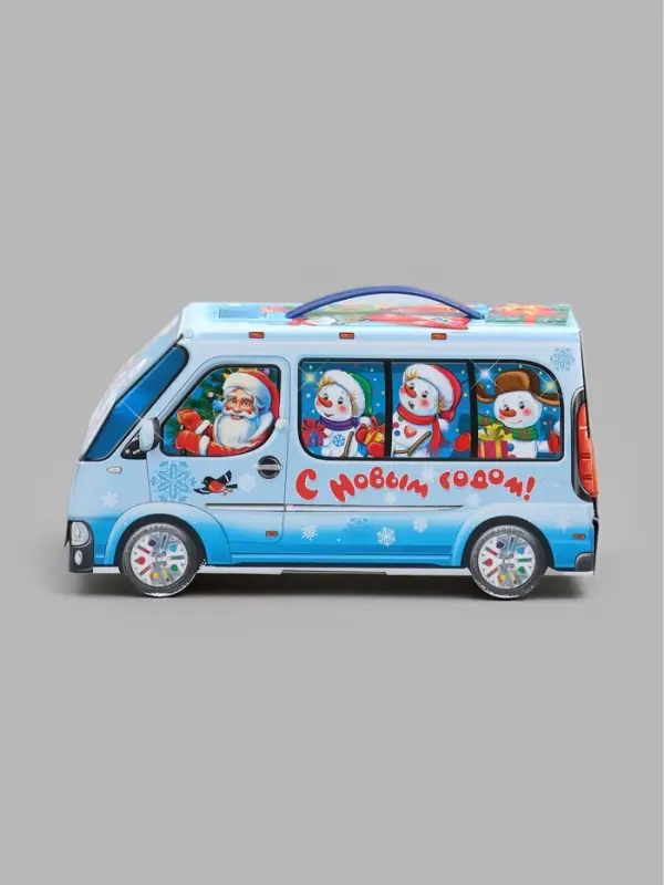 Подарочная коробка новогодняя &laquo;Автобус для снеговиков&raquo; 143&times;270&times;100, для сладких подарков