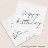 Салфетки бумажные однослойные Happy birthday, 24&times;24 см, 20 шт.
