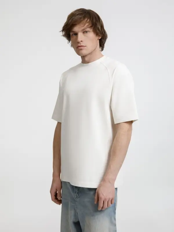 Футболка оверсайз унисекс Sideline, молочно-белая, размер M/L