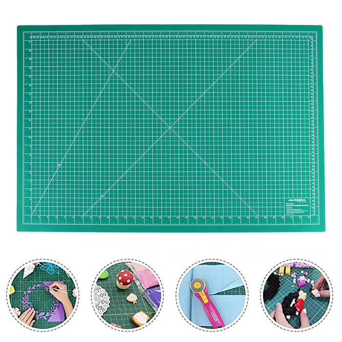 Мат для резки, двусторонний, 90 × 60 см, А1, цвет зелёный, AU-A1 Мат для резки, двусторонний, 90 × 60 см, А1, цвет зелёный, AU-A1