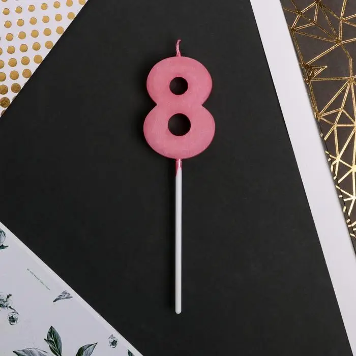 Свеча для торта, цифра «8», 11,5 х 2,3 см Свеча для торта, цифра «8», 11,5 х 2,3 см