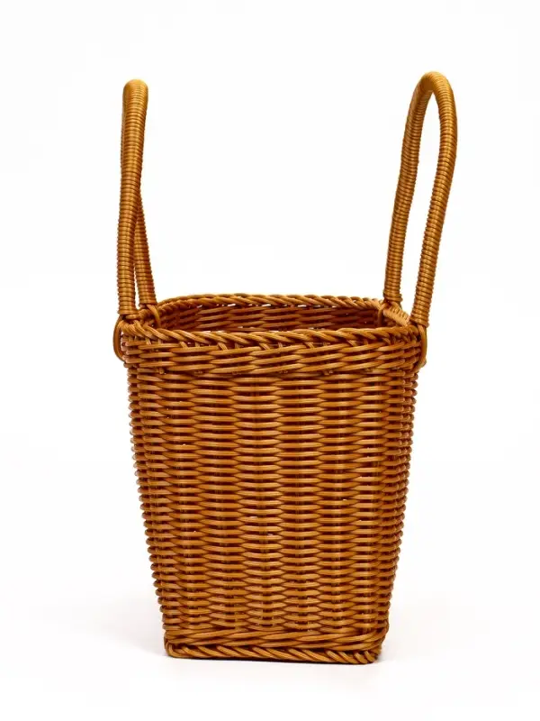 Корзина пластик 35 х 22 х 21 см, ручка17 см коричневый