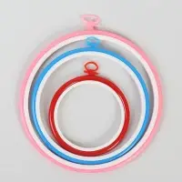 Пяльцы для вышивания с подвесом, d=12/17/21 см, 3 шт., разноцветные