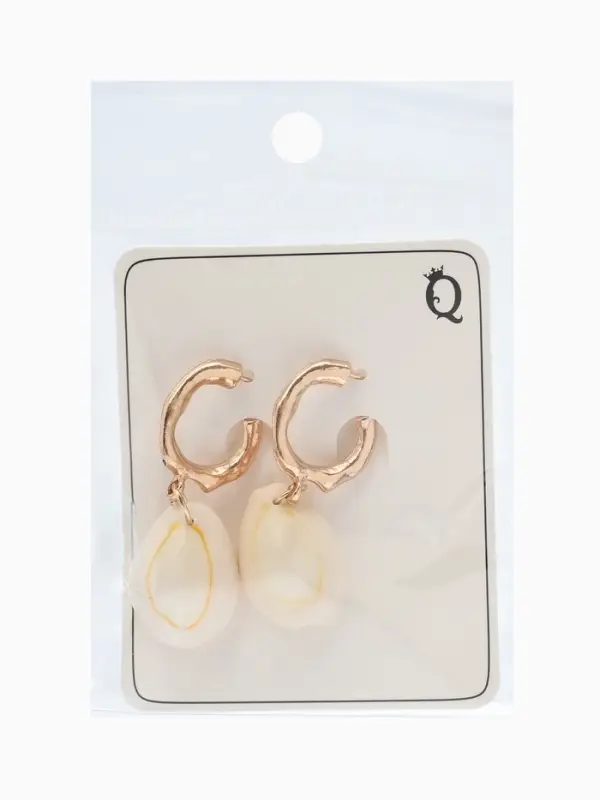 Серьги металл &laquo;Морские ракушки&raquo;, бежевые в золоте