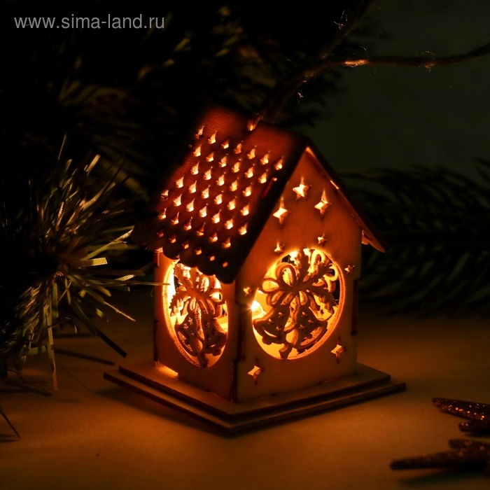 Елочная игрушка с подсветкой «Новогодние колокольчики», мини